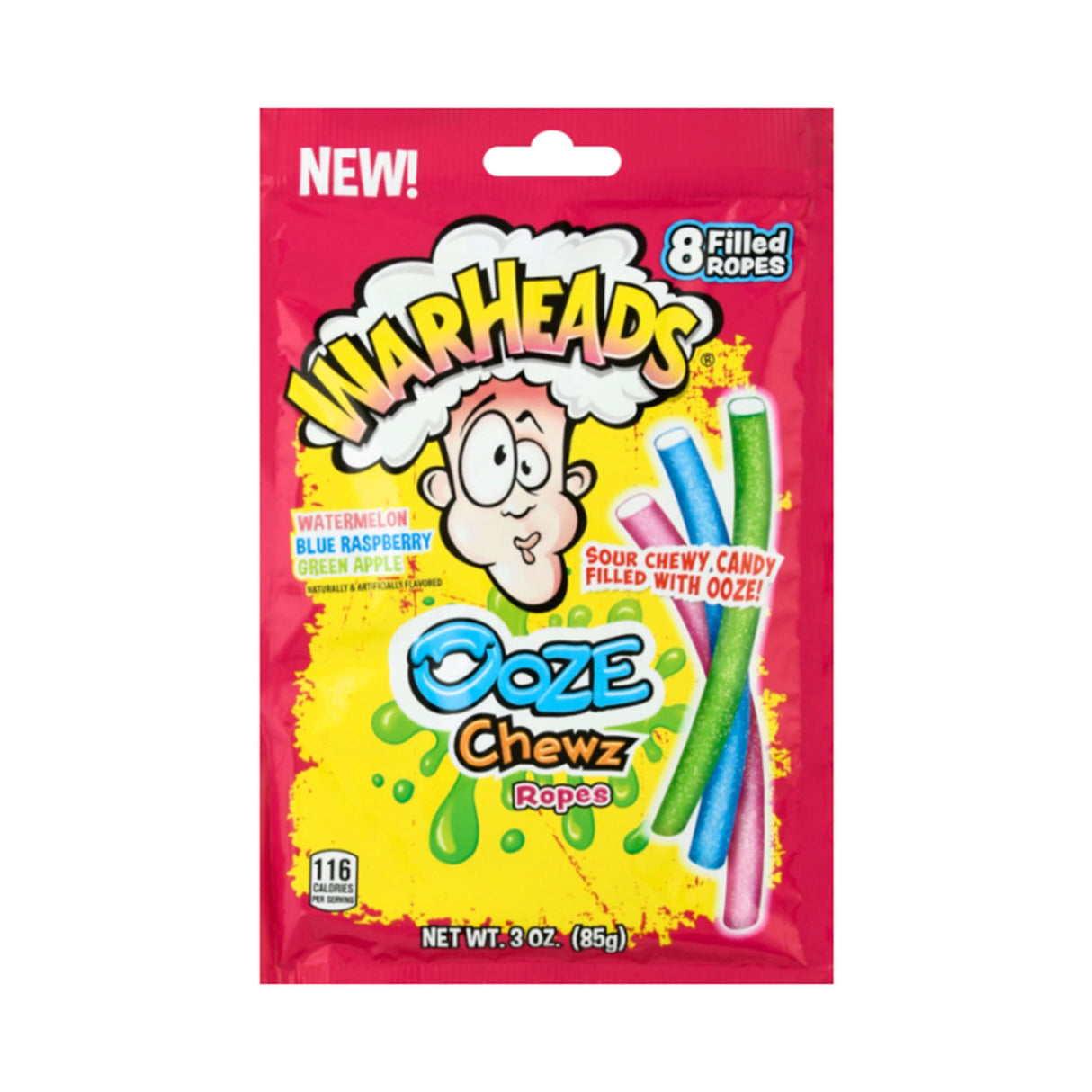Warheads Ooze Chewz Ropes Peg Bag 3oz (85g)