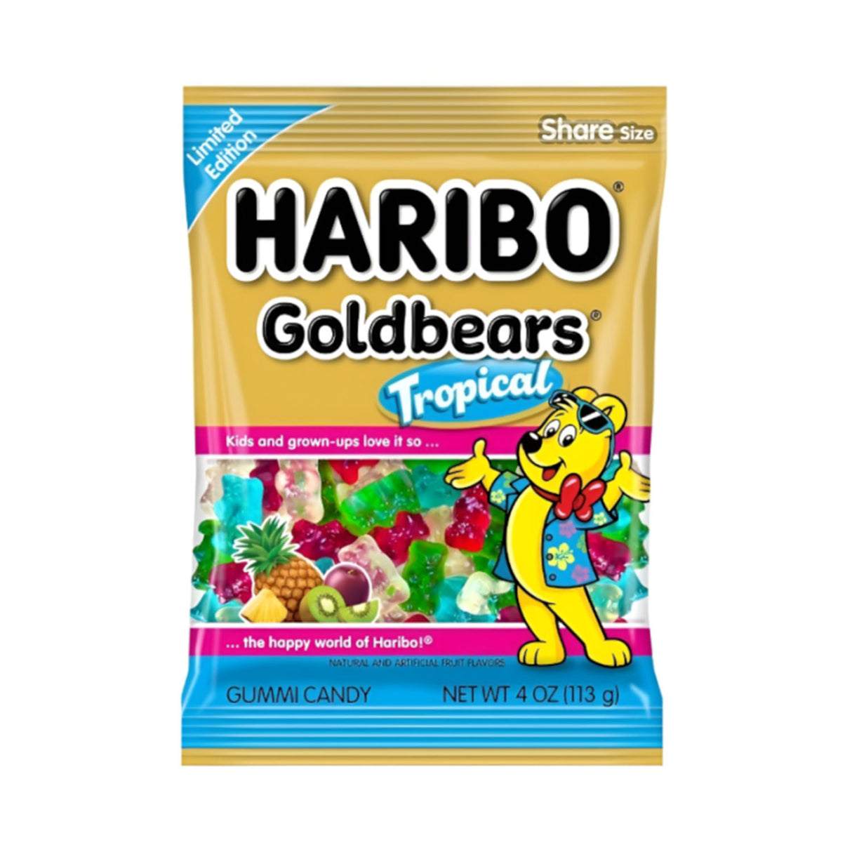 Haribo Limited Edition Gold Bears Tropical 4oz (113g)