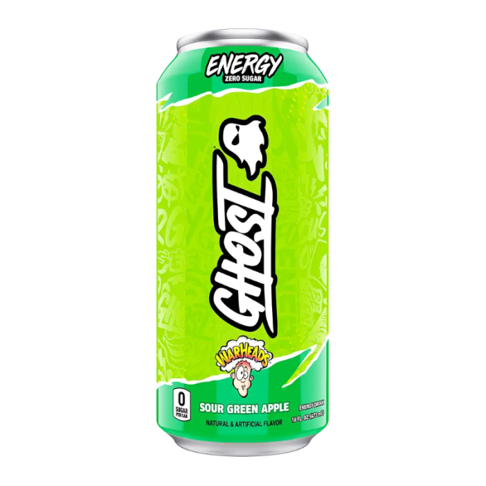 Ghost - Zero Sugar Energy Drink - Warheads Sour Apple 16fl.oz (473ml) - Sweet Dreams