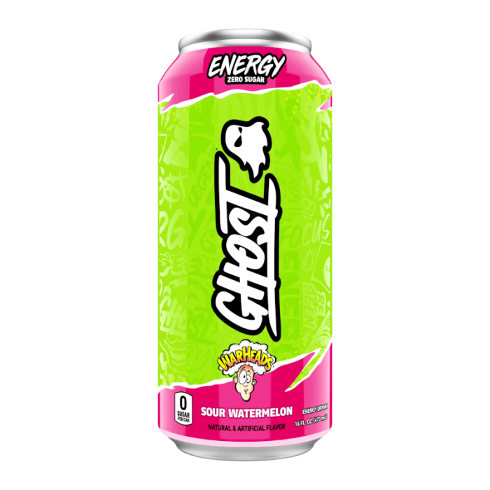 Ghost - Zero Sugar Energy Drink - Warheads Sour Watermelon 16fl.oz (473ml) - Sweet Dreams