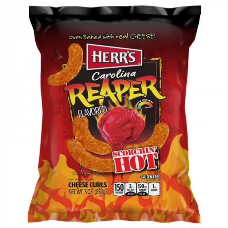 Herr's Carolina Reaper Flavour Cheese Curls 1oz (28.4g) - Sweet Dreams