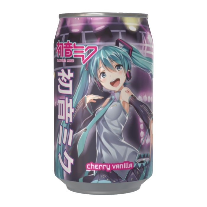 Kawaji Hatsune Miku Cherry Vanilla Flavour Soda 330ml - Sweet Dreams