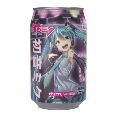 Kawaji Hatsune Miku Cherry Vanilla Flavour Soda 330ml - Sweet Dreams