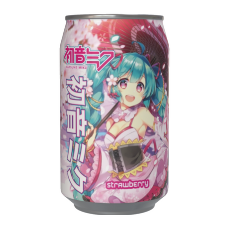 Kawaji Hatsune Miku Strawberry Flavour Soda 330ml - Sweet Dreams