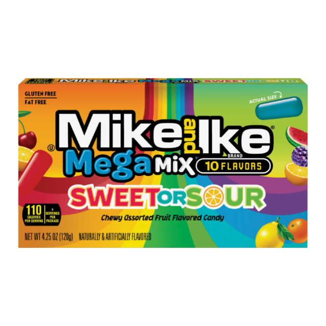 Mike & Ike Mega Mix Sweet or Sour Theater Box 4.25oz (120g) - Sweet Dreams