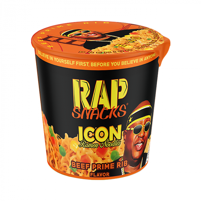 Rap Snacks Icon Ramen Noodles - Beef Prime Rib Ramen Noodles E-40 - 2.25oz (64g) - Sweet Dreams