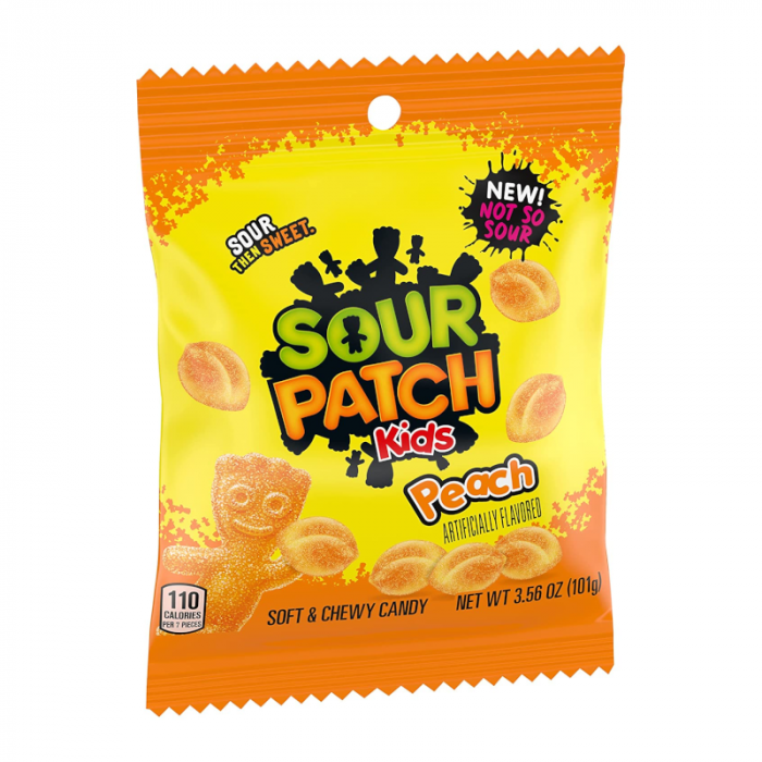 Sour Patch Kids Peach Peg Bag 3.56oz (101g) - Sweet Dreams