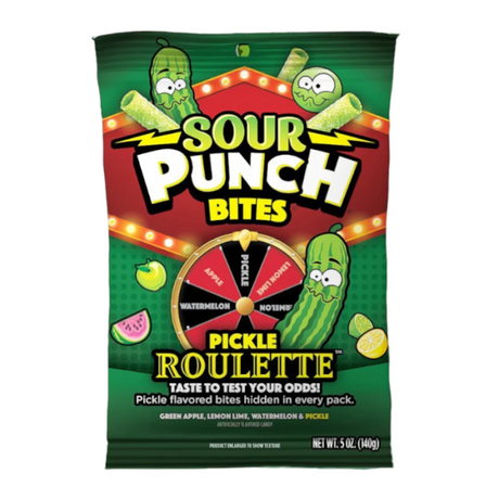 Sour Punch Bites Pickle Roulette Peg Bag 5oz (140g) - Sweet Dreams