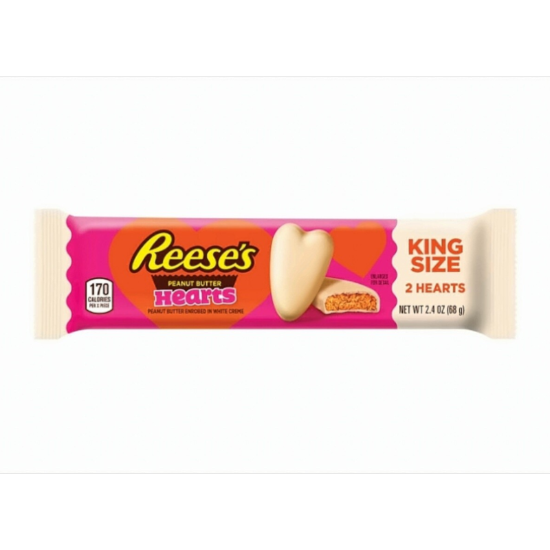 Reeses White Hearts King Size