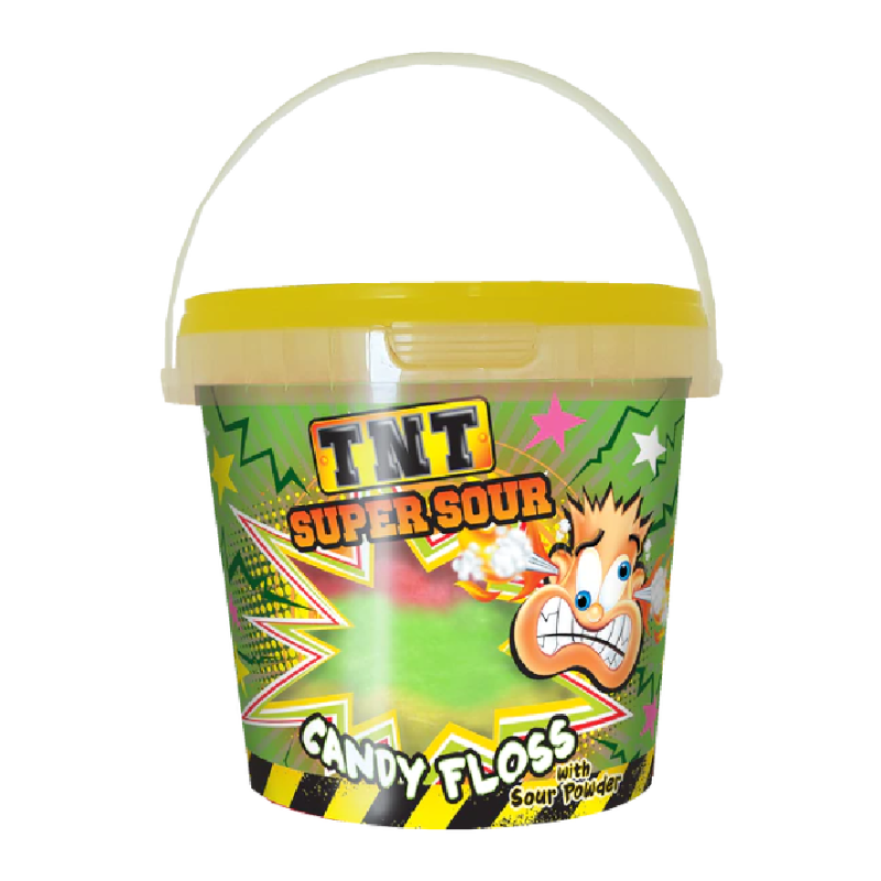 TNT Super Sour Candy Floss with Sour Powder