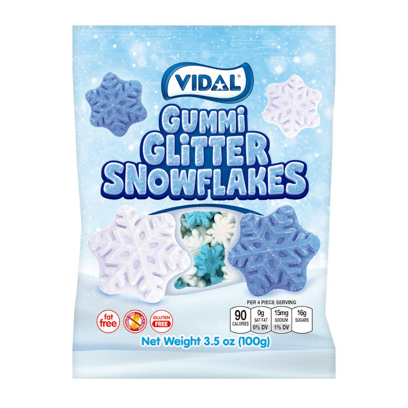 Vidal Gummi Glitter Snowflakes