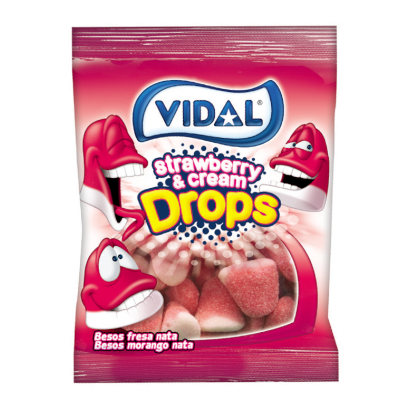 Vidal Strawberry & Cream Drops (100g) - Sweet Dreams